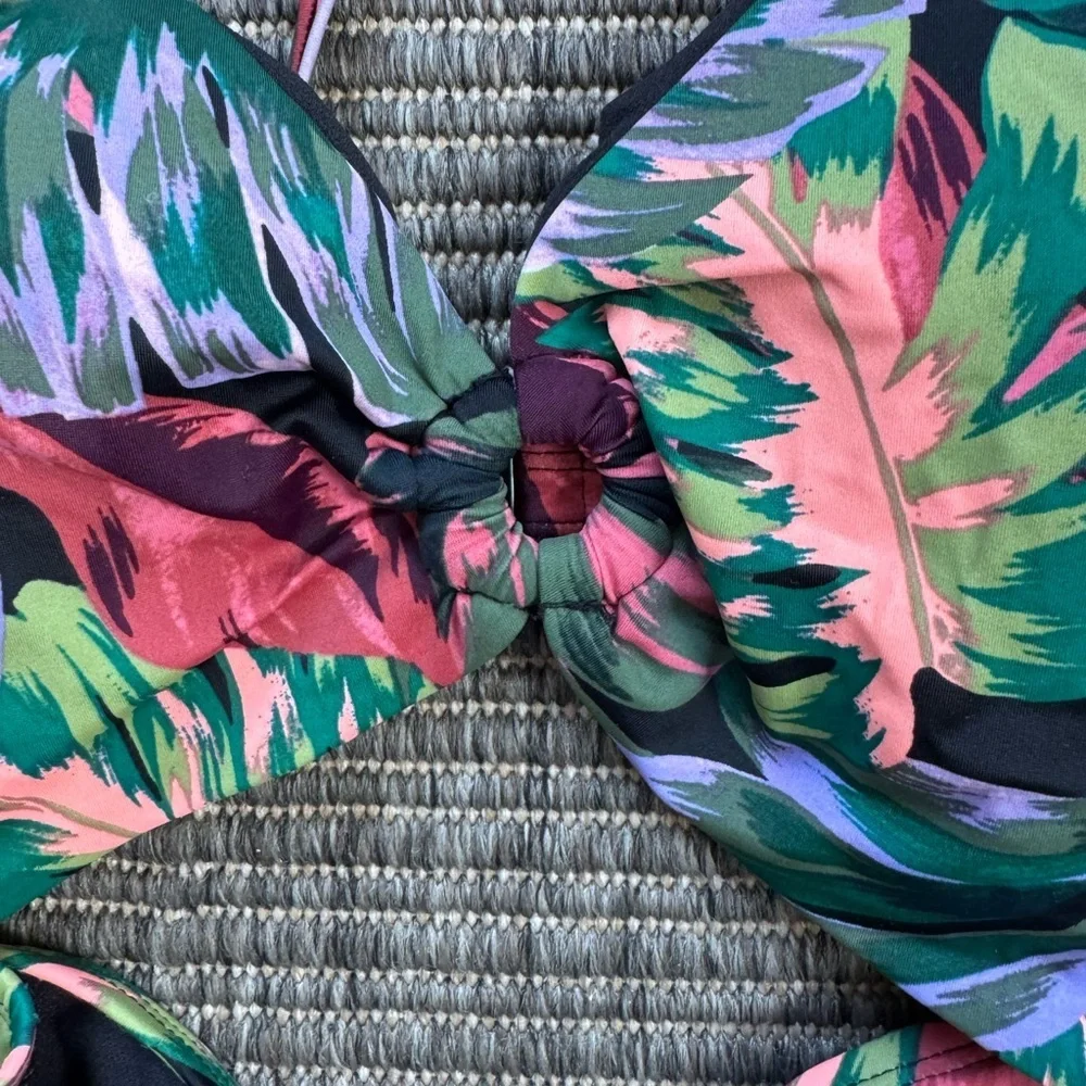 Time and Tru Vibrant Leaf One Piece Swimsuit